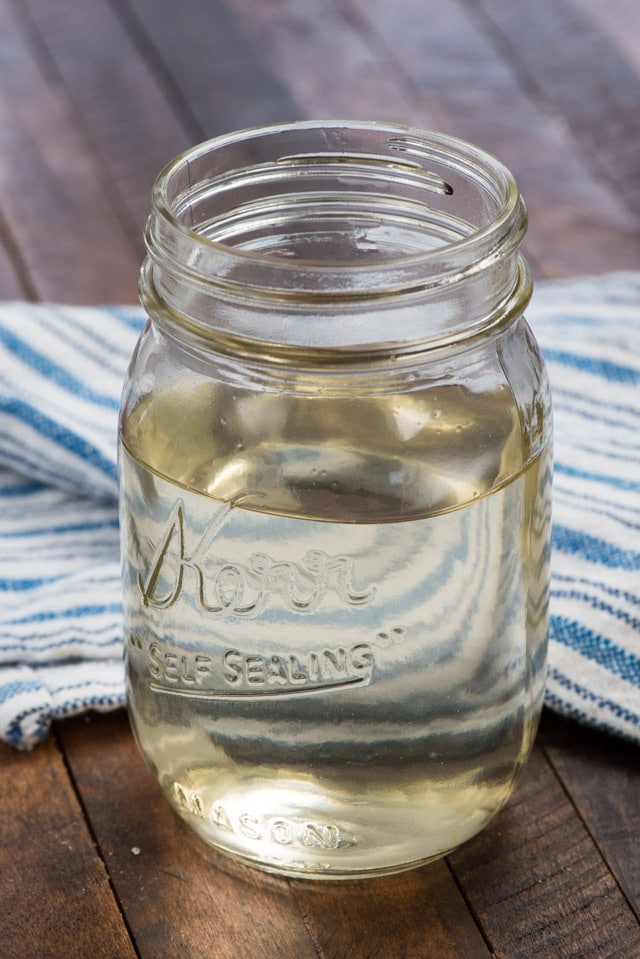 simple syrup in glass jar