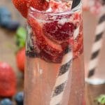 Berry bellini in stemless flute