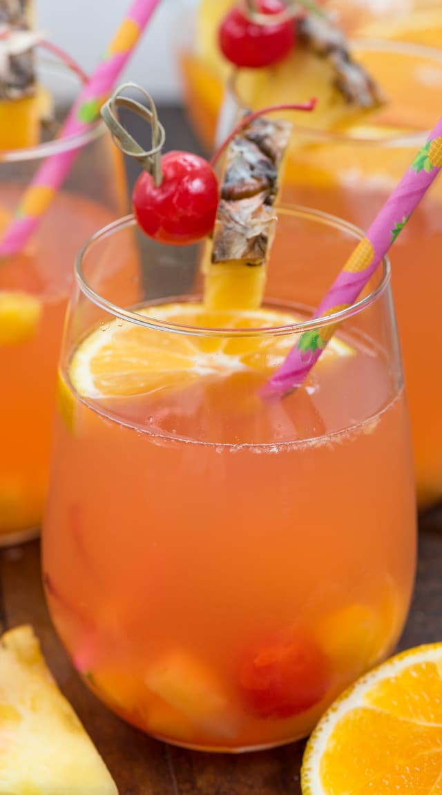 tropical sangria in glass