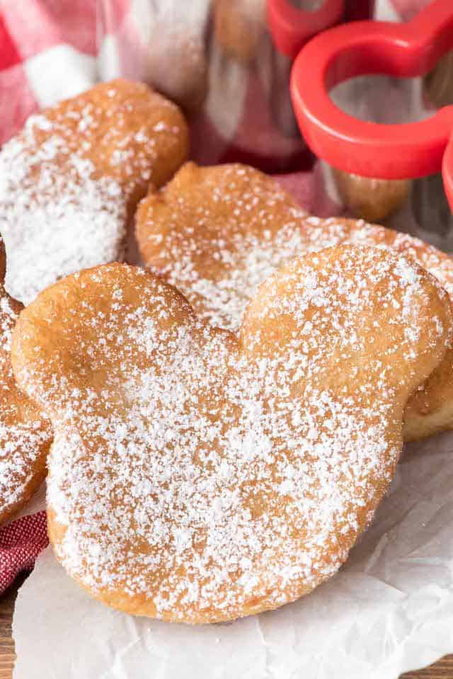 easy beignet shaped like Mickey Mouse 