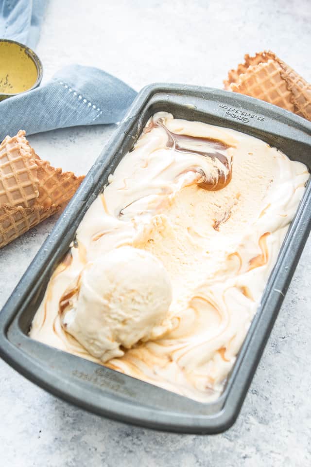 caramel ice cream scoop