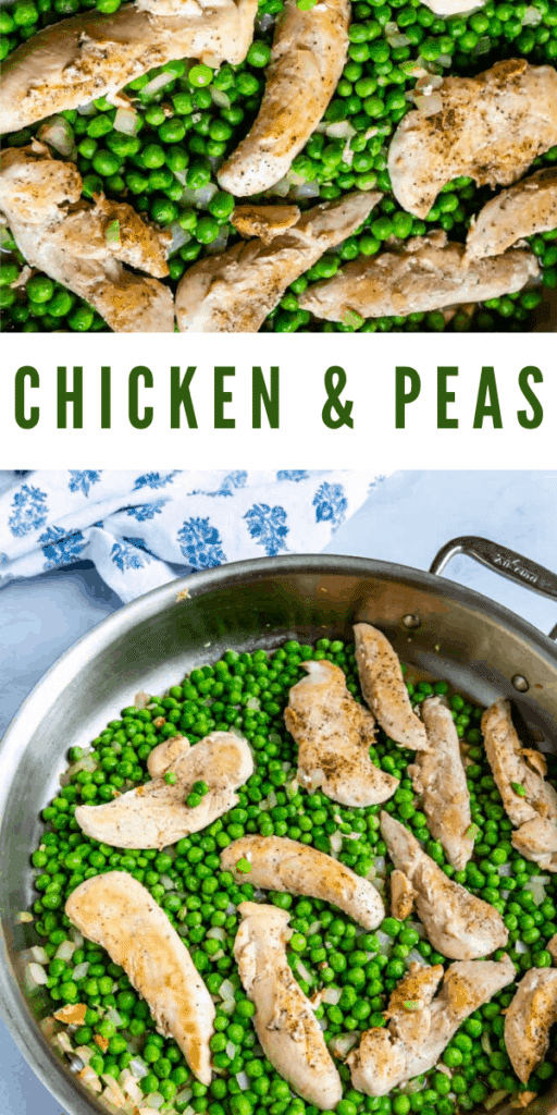 collage of chicken and peas dinner recipe
