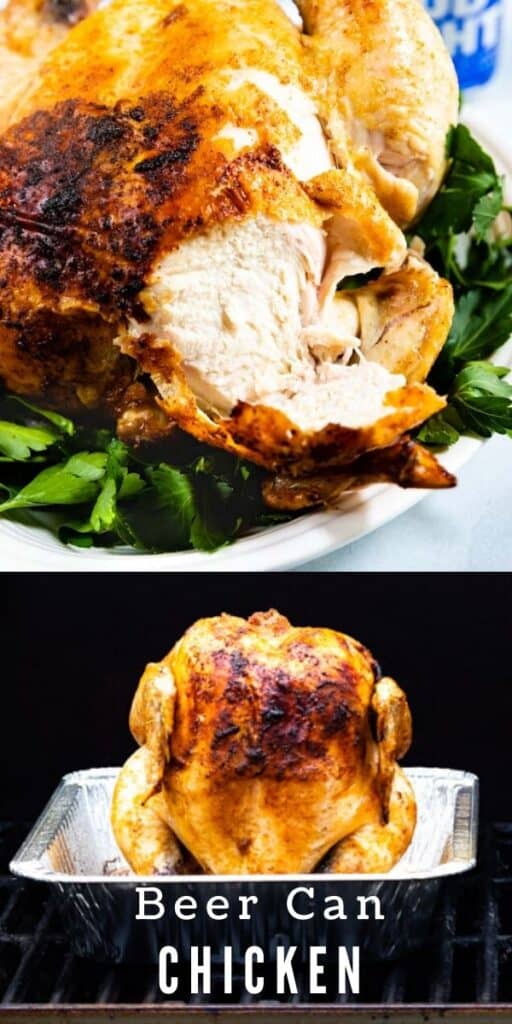 Beer can chicken collage