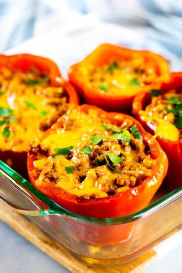 Enchilada Stuffed Peppers Recipe - Easy Good Ideas