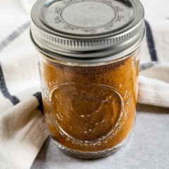 Curry powder in a mason jar with closed lid