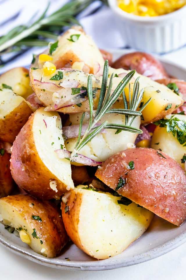 Garlicky Herb Red Potato Salad - Cafe Delites