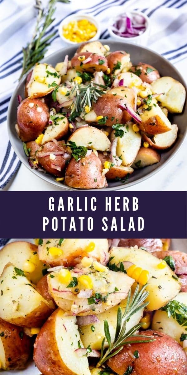 Garlic Herb Potato Salad - No Mayo! - EASY GOOD IDEAS