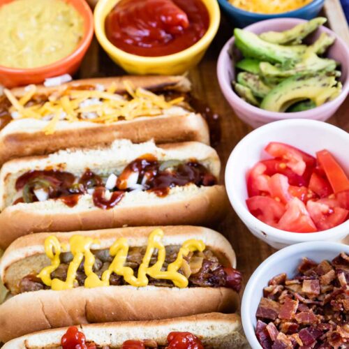 hot dog bar toppings