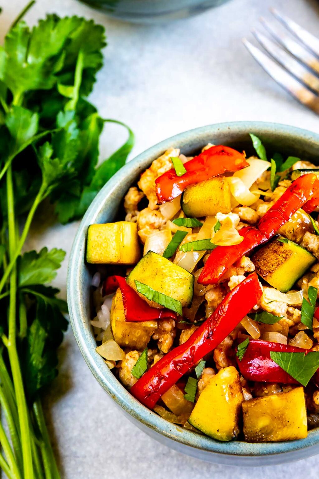 Ground Chicken Vegetable Bowls - EASY GOOD IDEAS