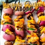 Collage of Chicken Teriyaki Kabobs sitting on parchment paper