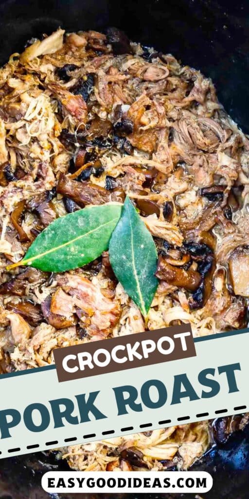 crockpot with pork butt roast and words on photo