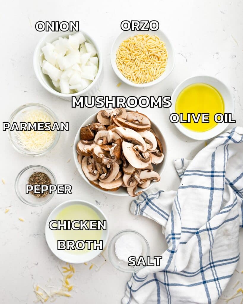 ingredients in mushroom orzo.